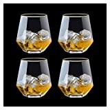 Vasos de agua de 10.1 onzas (aproximadamente 300 ml) Juego de copas de vino, Vaso de whisky creativo para el hogar, Vaso de whisky bourbon, Ron, Cóctel vintage, Vodka o Vasos de bebidas mixtas (Color: B)